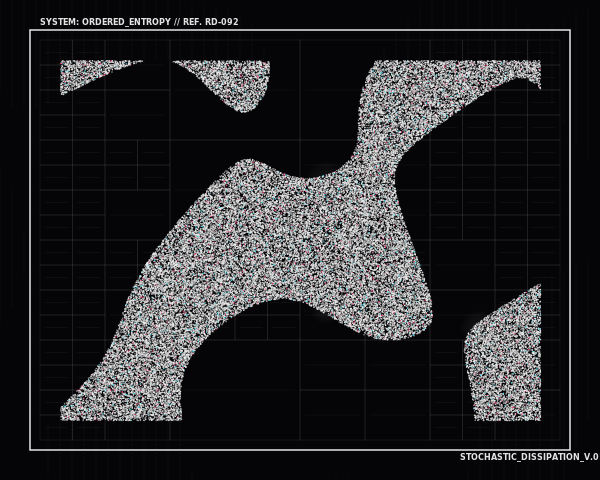 Reaction-diffusion pattern rendered in stark black and white