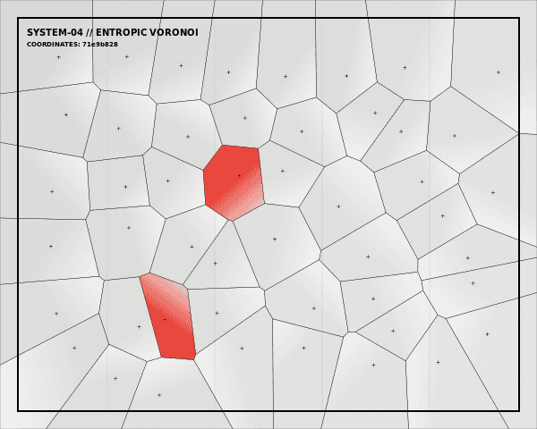 Voronoi tessellation with gradient color transitions between cells