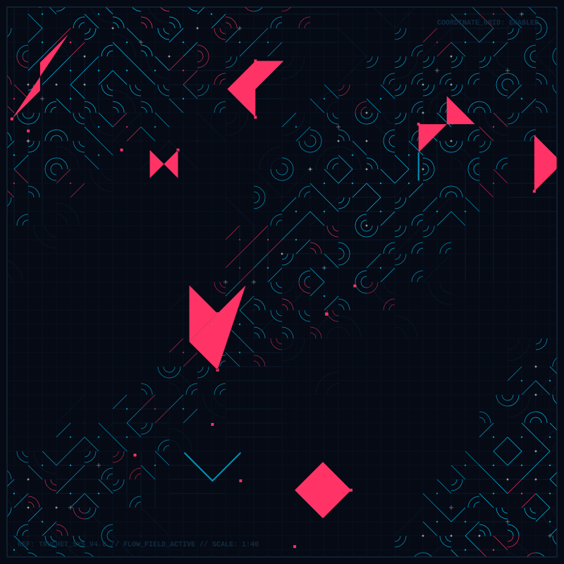 Truchet tiles arranged with multi-layer transparency effects