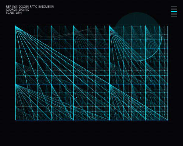 Recursive geometric subdivision using golden ratio proportions