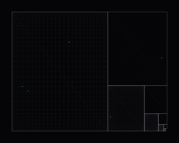 Recursive geometric subdivision using golden ratio proportions